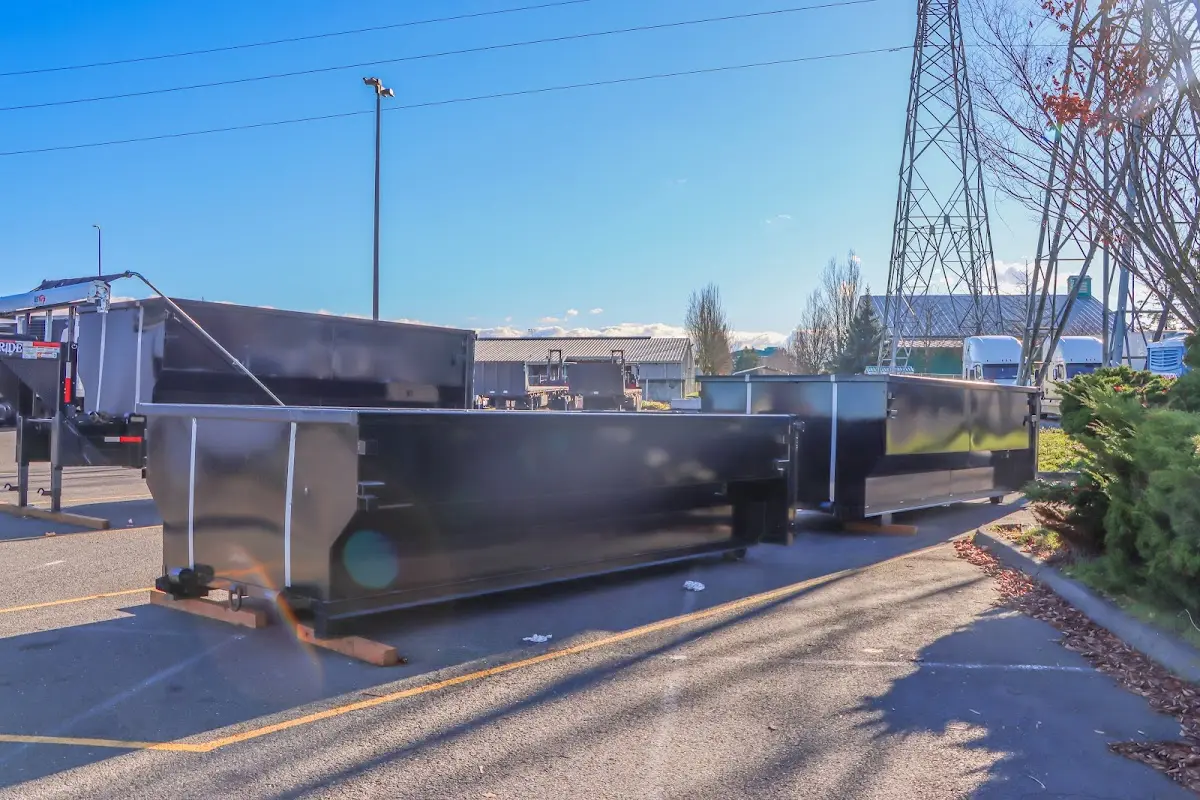 Roll-off dumpster ready for waste disposal at job site for Construction Dumpster Rental in Reading